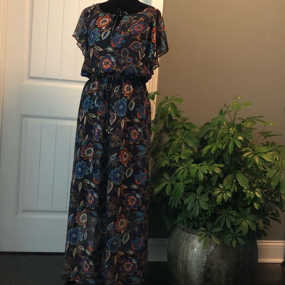 Blue Floral Boho Dress - Picture 2 of 6
